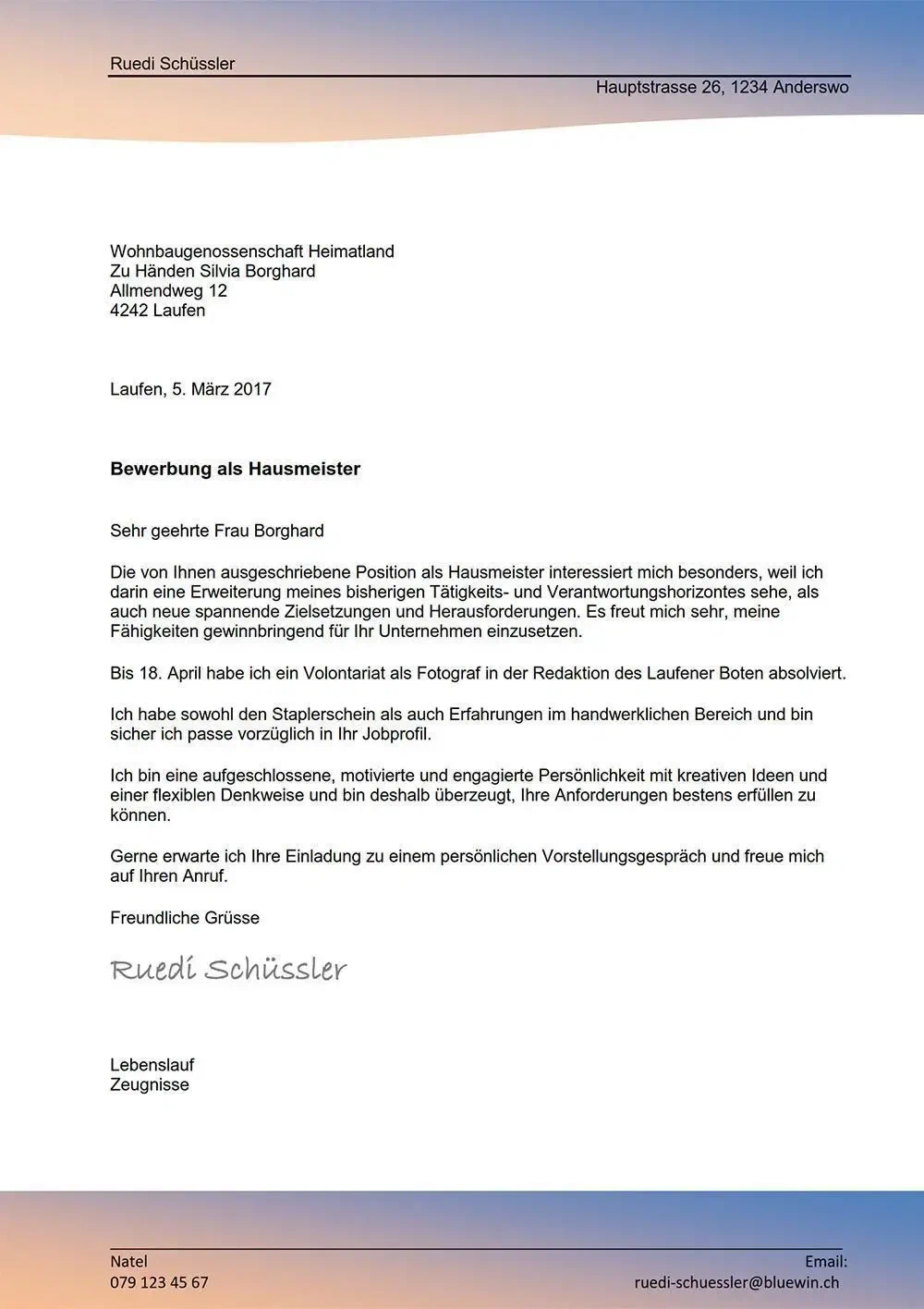 Brief erste Version