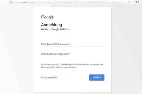 Adwords Anmeldung